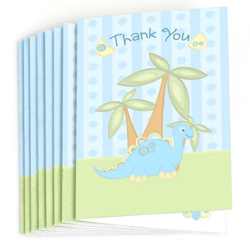 Big Dot of Happiness Baby Dinosaur - Baby Shower or Birthday Party Thank You Cards (8 count), 2 of 7