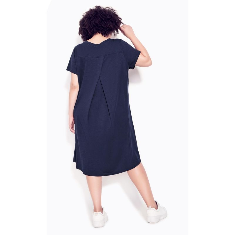 Women's Plus Size Hello Sunshine Plain Dress - navy | ZIM & ZOE, 1 of 4
