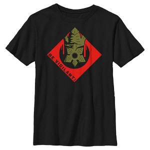 Boy's Stranger Things Be Vigilant Demogorgon Badge T-Shirt - 1 of 4