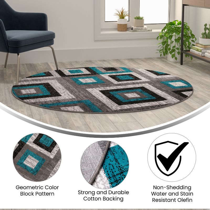 Masada Rugs Masada Rugs, Modern Accent Rug with Geometric Square Pattern, 6 of 11