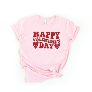 Simply Sage Market Women's Happy Valentine's Day Hearts Short Sleeve Graphic Tee - 1 of 3