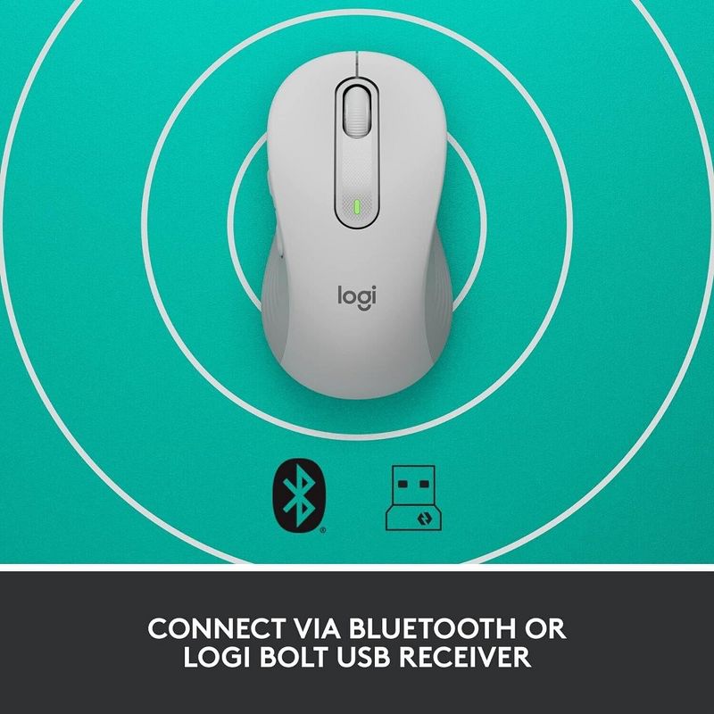 Logitech Signature M650 for Business Medium Wireless Mouse Off White, 2 of 8