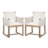 Outdoor Dining Chairs Set of 2, Acacia Wood Patio Armchair with Rope Back and Arms,Washable Cushion,for Backyard, Poolside, Garden - 3 of 4