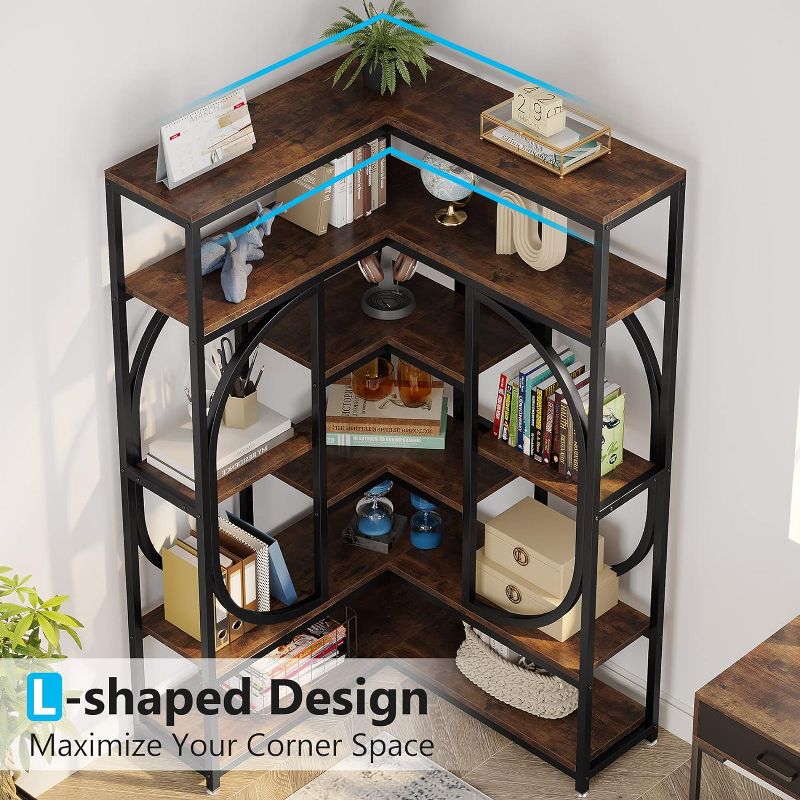 Tribesigns L-Shaped 7-Shelf Corner Bookcase, 4 of 7