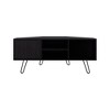 45.3" Manufactured Wood Corner TV Stand with Mid-Century Modern Legs and Compact Design for Living Room and Bedroom - 3 of 4