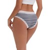 INSPIRE CHIC Women's Mid-Rise Cotton Lace Trim Elastic Comfortable Striped Briefs 5 Packs - 2 of 4