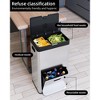 Coucheta tall Trash Can with Lid - Dual-Tier Stainless Steel Vertical Trash Can with Recycle Combo for Office & Indoor Use - 4 of 4