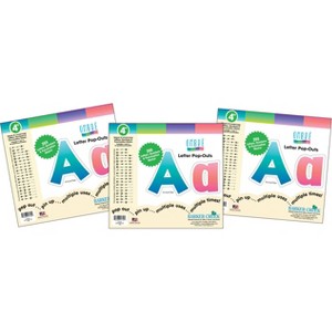 3pk 4" Letter Pop-Out Ombre Set 765 Characters - Barker Creek: Bulletin Board Cutouts, Multicolored Paper, 765 Pieces - 1 of 3