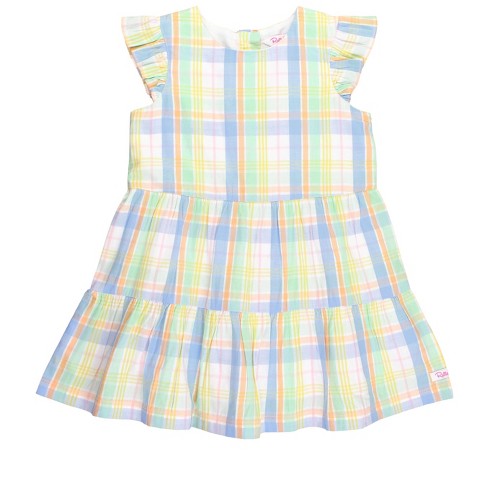 Rufflebutts Girls Flutter Sleeve Tiered Dress : Target