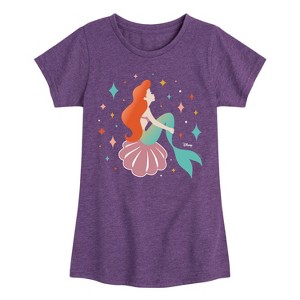 Girls' - Disney Princess - Ariel Sparkles Fitted Short Sleeve Graphic T-Shirt - 1 of 4