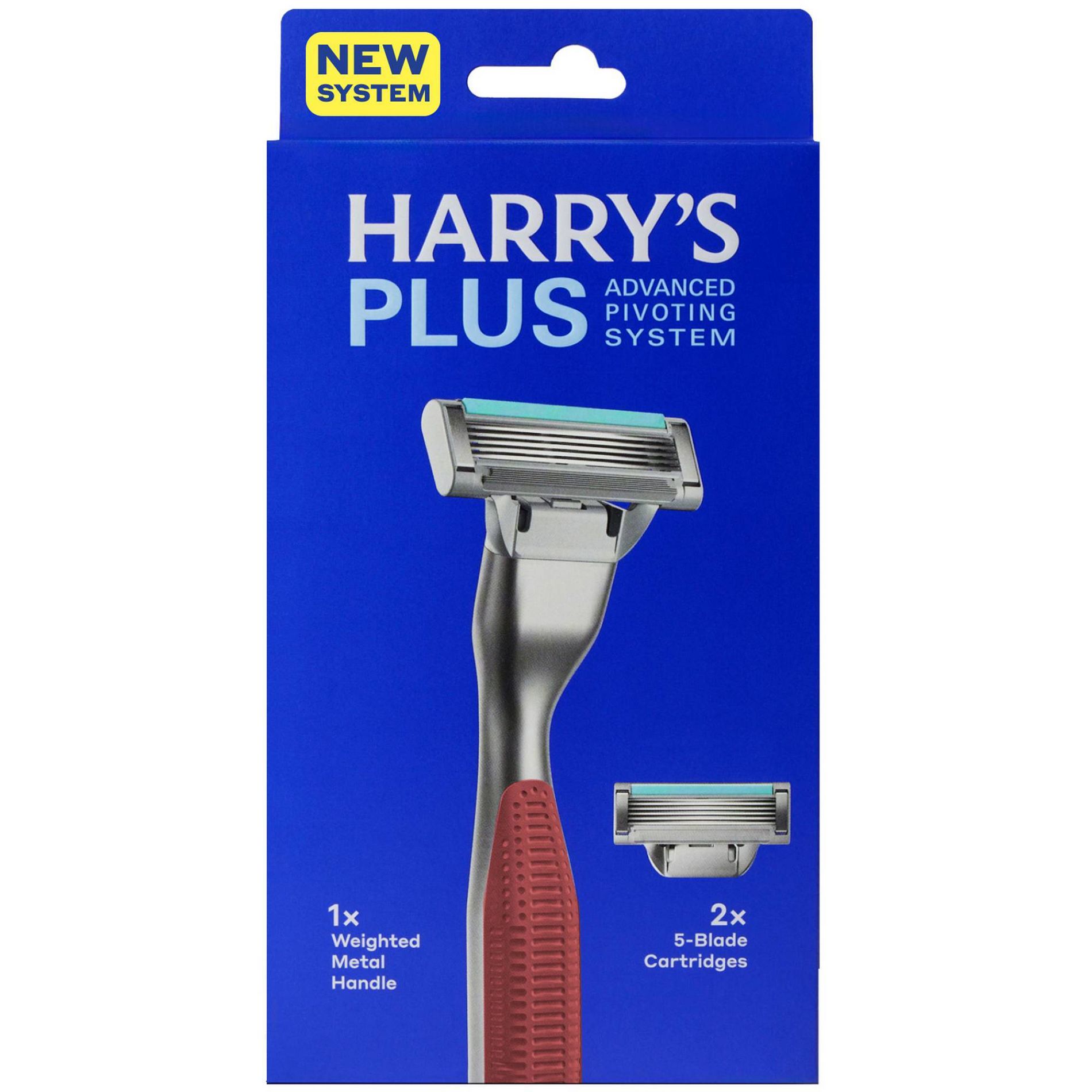 Harry's Plus Men's Razor Handle with 2 Razor Blade Cartridges - Clay