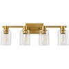 POWLIG 27.36-in 4-Light Gold Modern Dimmable Bathroom Vanity Light with Cylindrical Glass Shade - 2 of 4