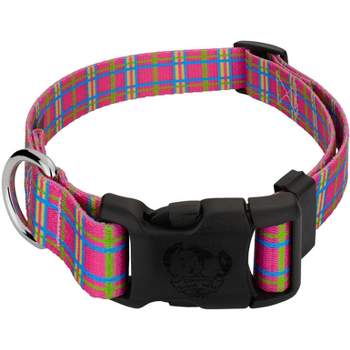 Country Brook Petz Deluxe Bubblegum Pink Plaid Dog Collar - Made in The U.S.A.