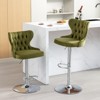 Modern rotating bar stool, PU leather cushioned bar stool, adjustable back height of 25-33 inches, suitable for home bar kitchen island - 2 of 4