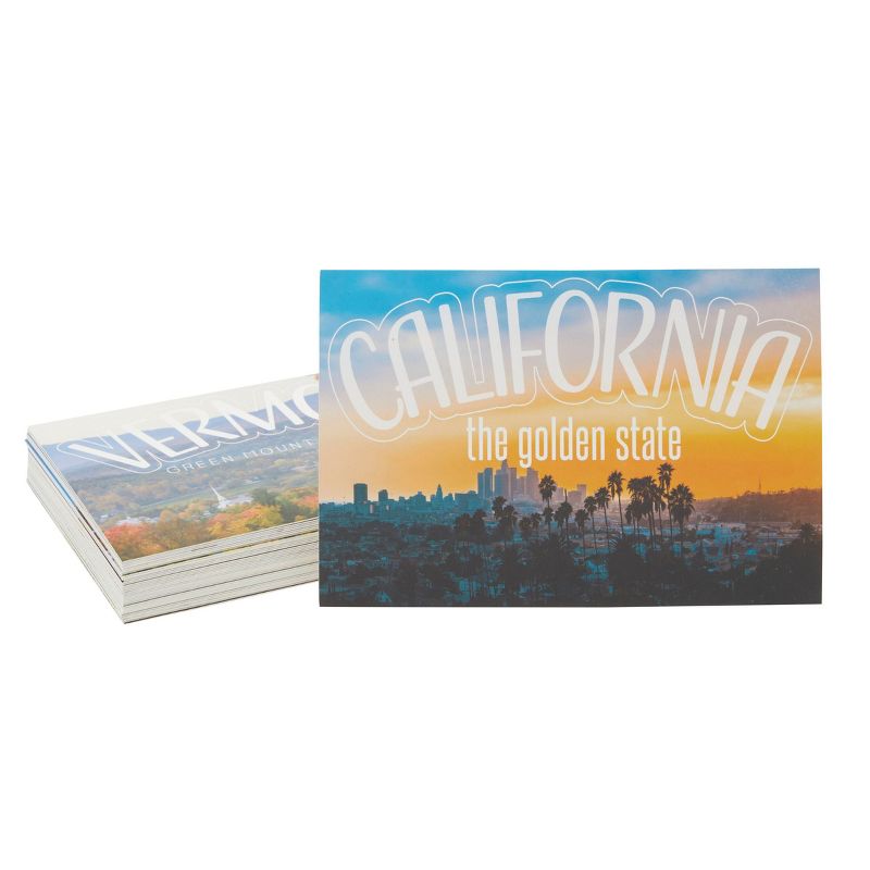 Pipilo Press 40 Pack Bulk Vintage Travel Blank Postcards for Mailing, 20 US United State USA Designs Post Cards, 4x6 In, 5 of 8
