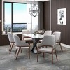 LeisureMod Ethora Wooden Dining Arm Chair Modern Leather Upholstery - 2 of 4