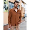 Mens Corduroy Shirts Jacket Button Down Long Sleeve Plaid Cuffs Work Casual Shirts Shackets with Pocket - 4 of 4