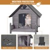 Weatherproof Wooden Dog House with Anti-Bite Metal Iron Frame ¨C Indoor/Outdoor Kennel for Small, Medium & Large Dogs (Grey) - 3 of 4