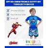 Marvel Avengers Spider-Man Captain America Hulk Iron Man Pullover Rash Guard & Swim Trunks Outfit Set Toddler to Big Kid - 2 of 4