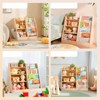 FONTOI Kids Bookshelf, Book Shelf for Kids Rooms, 3 Tier Sling Bookcase Baby Toy Organizer Toddler Nursery Book Shelves, Brown, 32.3"x 15.7" x 29.5" - 3 of 4