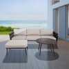 Yardgrace Drawstring Textured Fabric Three-Piece Sofa Set - 2 of 4