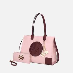 MKF Collection Louise Women’s Tote Bag and Wallet Set by Mia K- Blush Burgundy - 1 of 4