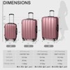 KTMBDW Luggage Set of 3 Hardside Suitcase Sets with TSA Lock, 4 Spinner Wheels, ABS Lightweight Trolley Travel Case for Business Trip,Smoky (20/24/28) - 3 of 4