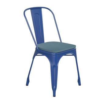 Flash Furniture Perry Commercial Grade Metal Indoor-Outdoor Stackable Chair with All-Weather Polystyrene Seat