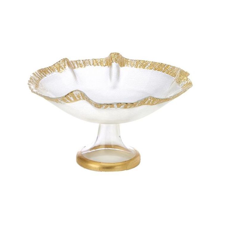 Classic Touch 12" Scalloped Bowl with Gold, 3 of 4
