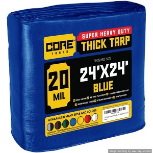 Core Tarps Heavy Duty 20 Mil Tarp Cover, UV Resistant, Rip Proof for Roof, Camping, Patio, Pool, Boat - 1 of 4