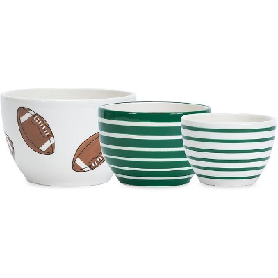 Boston Warehouse Touchdown Prep Bowl, 3 Piece Set