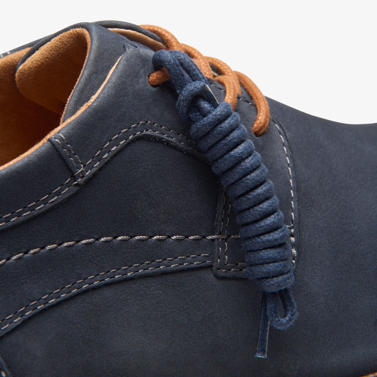 Clarks Mens Monahan Plain Navy Nubuck Shoes - thumbnail 7