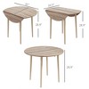 Folding Dining Table, Round Drop Leaf Kitchen Table for Small Spaces with Wood Legs - 3 of 4
