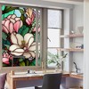 Colorful Retro Floral Privacy Window Film,Removable Uv Blocking Heat, Insulation Non-adhesive Stained Glass Window Film - 2 of 4