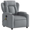 vidaXL Light Gray Fabric Recliner Chair, 6-Point Vibration Massage, Adjustable Backrest & Footrest - 4 of 4