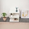 2-Tier Engineered Wood Bookshelf with Rounded Edges for Bedroom or Office-3irtyhousy - 3 of 4