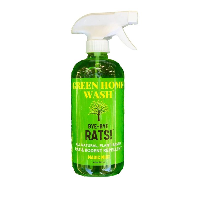 Green Home Wash Bye-Bye Rats All-Natural Plant-Based Rat &#38; Rodent Repellent Magic Mint 16oz, 1 of 2