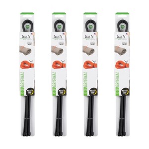 Nite Ize Gear Tie Reusable Rubber Twist Tie - Bendable Rubber Ties for Indoor & Outdoor Use - Reusable - 32", Black (4 Pack) - 1 of 4