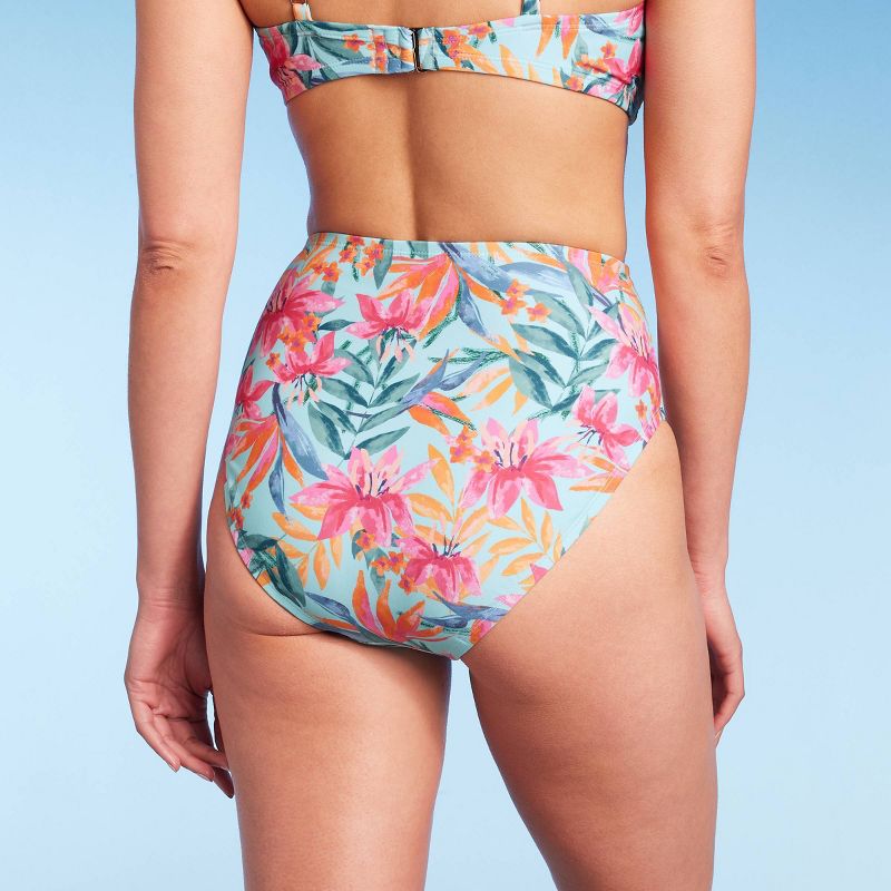 Women's Tropical Print High Waist Medium Coverage Bikini Bottom - Kona Sol™ Multi, 3 of 20