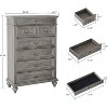 Jojoka 7 Drawer Farmhouse Dresser for Bedroom, 50" Tall Wood Chest with Jewelry Organizer for Bedroom, Living Room, or Entryway - 3 of 4