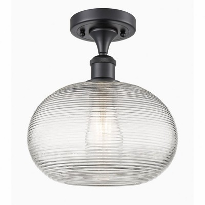 Ithaca - 1 Light Semi-Flush Mount In Industrial Style-10.75 Inches Tall and 10 Inches Wide