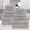 Chevron Zero Twist Cotton Solid and Jacquard Hand Towel Set of 6 by Blue Nile Mills - 2 of 4