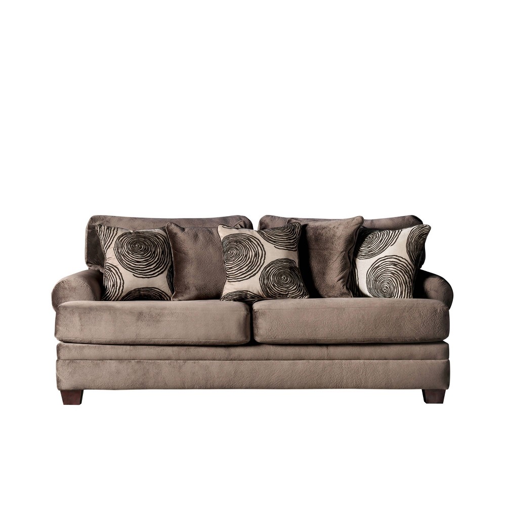 Photos - Sofa Mauricio Microfiber  Brown - Furniture Of America