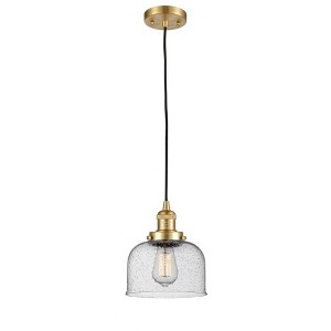 Bell - 1 Light Cord Hung Mini Pendant In Industrial Style-10 Inches Tall and 8 Inches Wide - 1 of 1