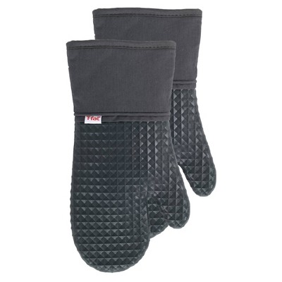 2pk Waffle Silicone Oven Mitts Charcoal - John Ritzenthaler Co