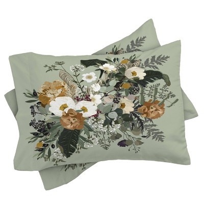 Deny Designs Queen/Full Iveta Abolina Paloma Midday Comforter Set Green - Deny Designs: Reversible Floral Bedding, 3-Piece, Lightweight Polyester — фото 3