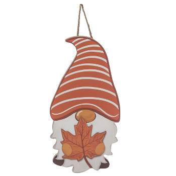 Transpac Wood 9.02 in. Multicolored Harvest Hanging Fall Gnome