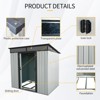 6ft x 5ft Outdoor Metal Storage Shed with Lockable Sliding Doors and Transparent plate for Garden, Lawn ( White and Black ) - 3 of 4