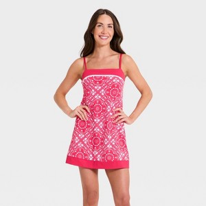 Women's Everyday Soft Active Court Dress - All In Motion Red Bandana Print  L : Target