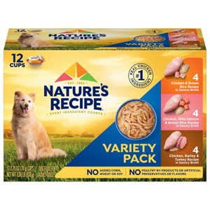 Nature's Recipe Chicken, Salmon & Turkey Wet Dog Food - 2.75oz/12ct Variety Pack - 1 of 4